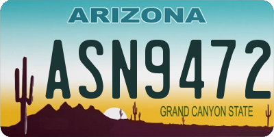AZ license plate ASN9472