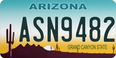 AZ license plate ASN9482