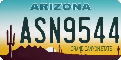 AZ license plate ASN9544