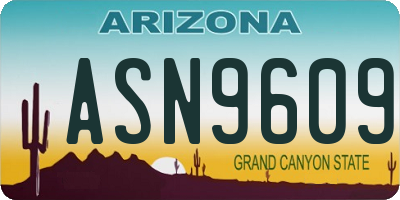 AZ license plate ASN9609