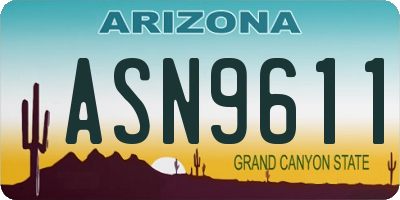 AZ license plate ASN9611
