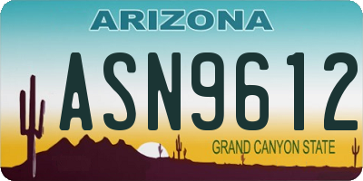 AZ license plate ASN9612