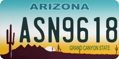 AZ license plate ASN9618