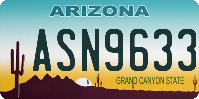 AZ license plate ASN9633