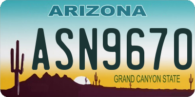AZ license plate ASN9670