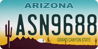 AZ license plate ASN9688