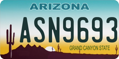 AZ license plate ASN9693