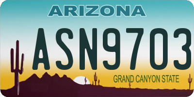 AZ license plate ASN9703