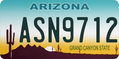 AZ license plate ASN9712