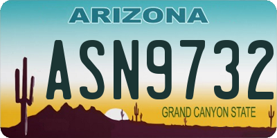 AZ license plate ASN9732