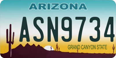 AZ license plate ASN9734