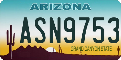 AZ license plate ASN9753