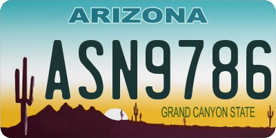 AZ license plate ASN9786