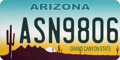 AZ license plate ASN9806