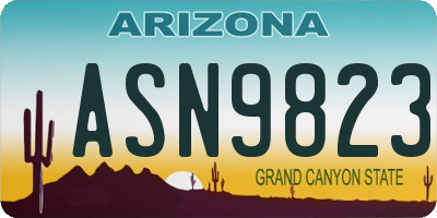 AZ license plate ASN9823