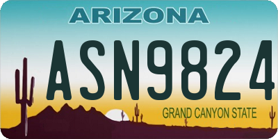 AZ license plate ASN9824