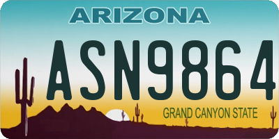 AZ license plate ASN9864