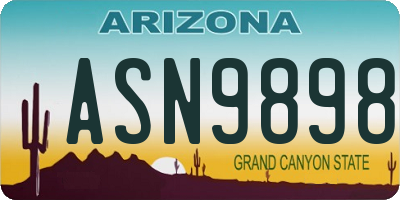 AZ license plate ASN9898