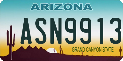 AZ license plate ASN9913