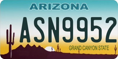 AZ license plate ASN9952