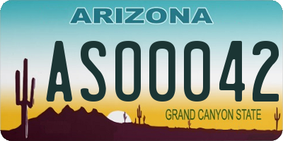 AZ license plate ASO0042