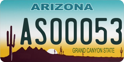 AZ license plate ASO0053