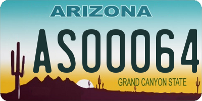 AZ license plate ASO0064