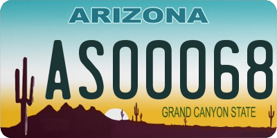 AZ license plate ASO0068