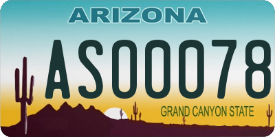 AZ license plate ASO0078