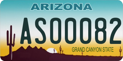 AZ license plate ASO0082
