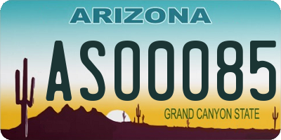 AZ license plate ASO0085