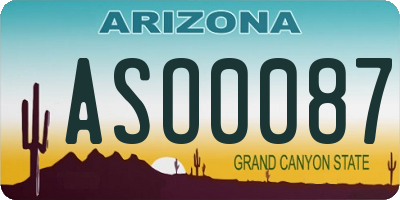 AZ license plate ASO0087