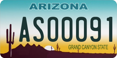 AZ license plate ASO0091