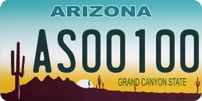 AZ license plate ASO0100