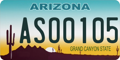 AZ license plate ASO0105