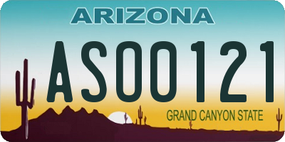 AZ license plate ASO0121