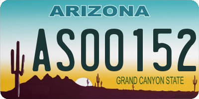AZ license plate ASO0152
