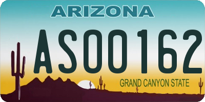 AZ license plate ASO0162