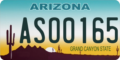 AZ license plate ASO0165