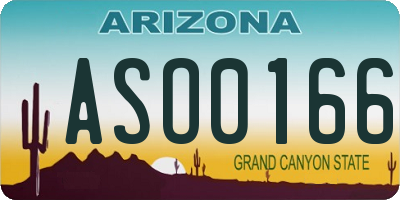 AZ license plate ASO0166