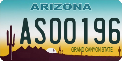 AZ license plate ASO0196