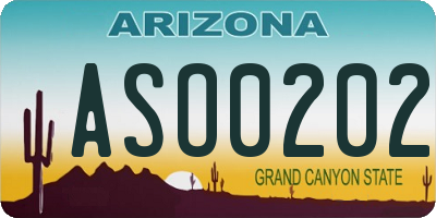 AZ license plate ASO0202
