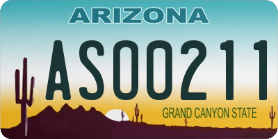 AZ license plate ASO0211