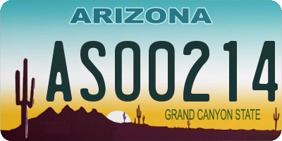 AZ license plate ASO0214