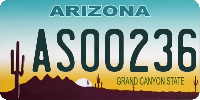 AZ license plate ASO0236