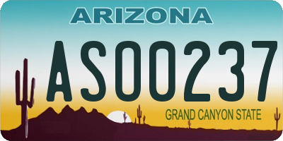 AZ license plate ASO0237