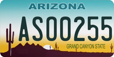 AZ license plate ASO0255