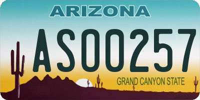 AZ license plate ASO0257