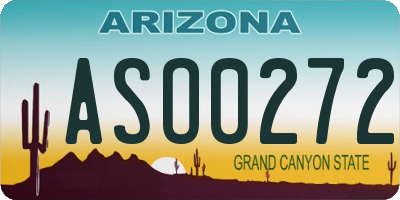 AZ license plate ASO0272