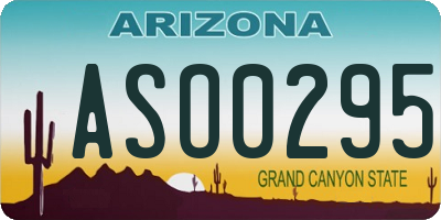 AZ license plate ASO0295